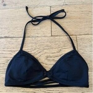Lululemon Bikini Top 6 Black Excellent Triangle Halter Strappy (1737)